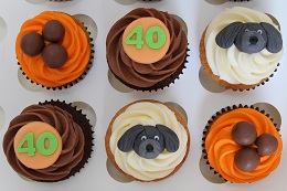 40th birthday dog cupcakes